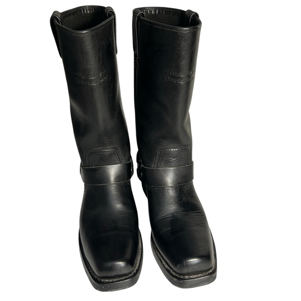 Harley-Davidson Black Leather Combat Boots - Picture 2 of 15